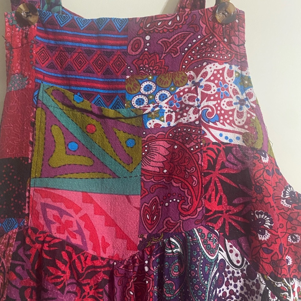 Colorful Patchwork Romper Coverall Style - image 3